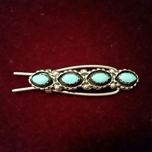 Sterling Silver & Turquoise Hair Clip